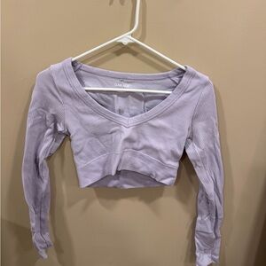 Garage Women's Light Purple Ribbed Crop Top